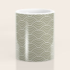 Japanese Waves Pattern Olive II Coffee Mug Gallery Image 4