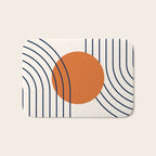 Geometric Lines in Navy Blue Orange 1 (Rainbow Abstraction) Bath Mat Gallery Image 1