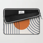 Geometric Lines in Navy Blue Orange 1 (Rainbow Abstraction) Laptop Sleeve Gallery Image 2