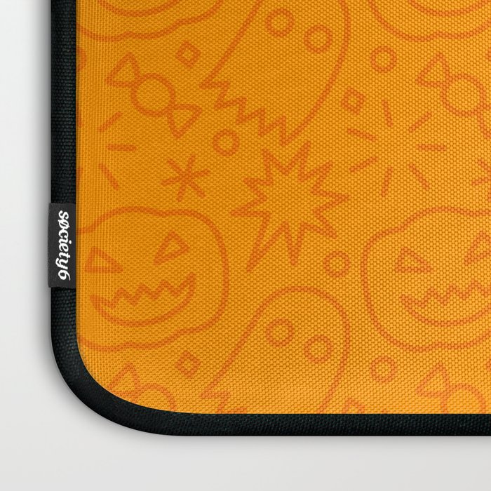 Fun halloween cartoon doodle art pattern Laptop Sleeve Gallery Image 3