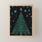 Christmas Night Tree-Snowy Mini Art Print Gallery Image 1