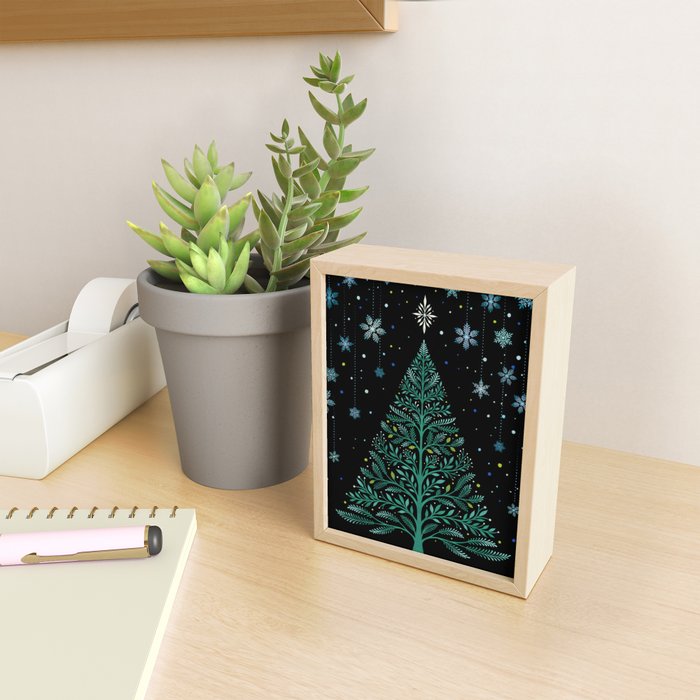 Christmas Night Tree-Snowy Mini Art Print Gallery Image 2