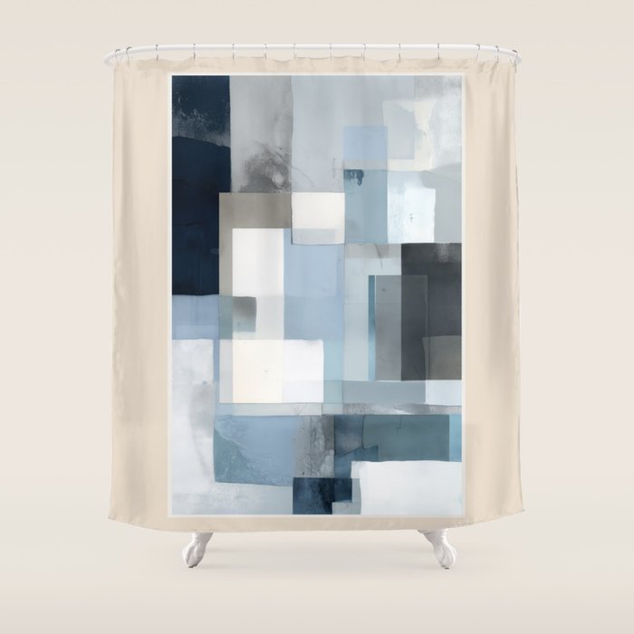 Soft Blue Forms III Shower Curtain Gallery Image 1