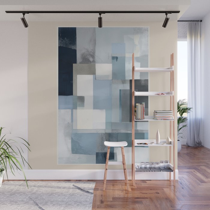 Soft Blue Forms III Wall Mural Gallery Image 1