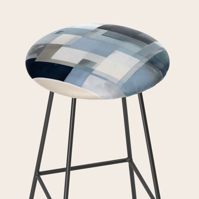 Soft Blue Forms III Stool Gallery Image 2
