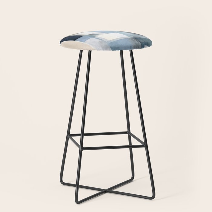 Soft Blue Forms III Stool Gallery Image 1