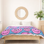 Funny retro smiling face cartoon pattern Duvet Cover Gallery Image 3