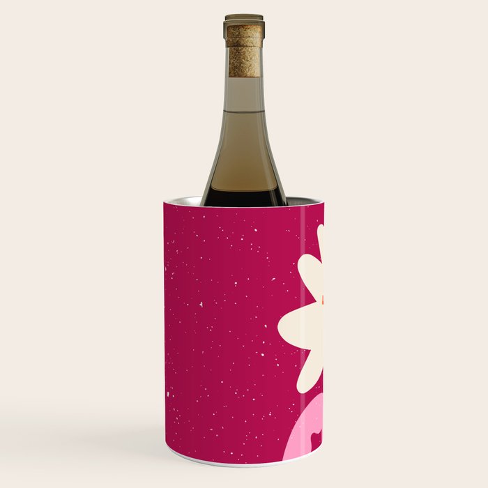 Abstract modern vase and flower. Enjoy the Now quote Wine Chiller Gallery Image 2