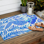Kelp Forest Mermaid - Blue Palette Outdoor Rug Gallery Image 2