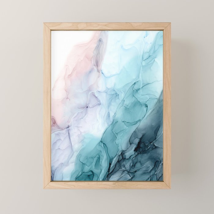 Beachy Pastel Flowing Ombre Abstract Flip Mini Art Print Gallery Image 1