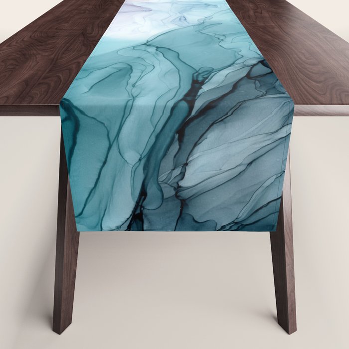Beachy Pastel Flowing Ombre Abstract Flip Table Runner Gallery Image 1