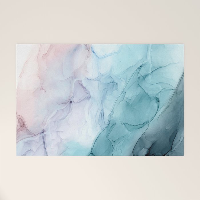 Beachy Pastel Flowing Ombre Abstract Flip Welcome Mat Gallery Image 1