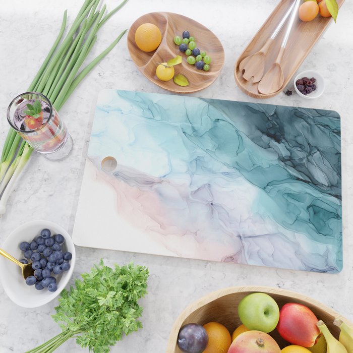 Beachy Pastel Flowing Ombre Abstract Flip Cutting Board Gallery Image 2