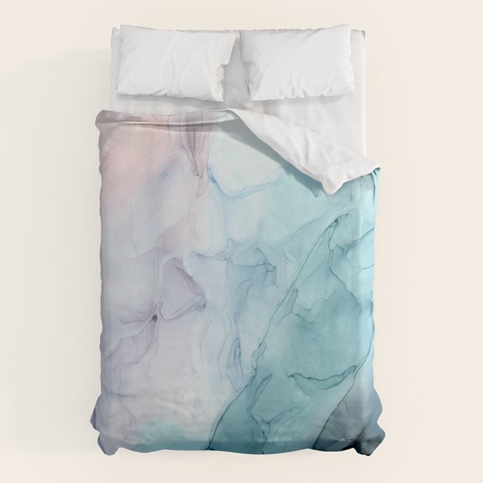 Beachy Pastel Flowing Ombre Abstract Flip Duvet Cover Gallery Image 1