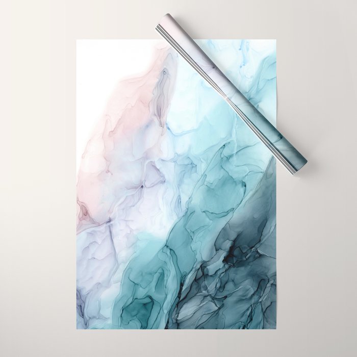 Beachy Pastel Flowing Ombre Abstract Flip Wrapping Paper Gallery Image 1