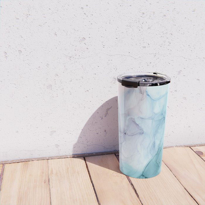 Beachy Pastel Flowing Ombre Abstract Flip Travel Mug Gallery Image 4