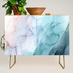 Beachy Pastel Flowing Ombre Abstract Flip Credenza Gallery Image 1