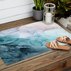Beachy Pastel Flowing Ombre Abstract Flip Outdoor Rug Gallery Image 2