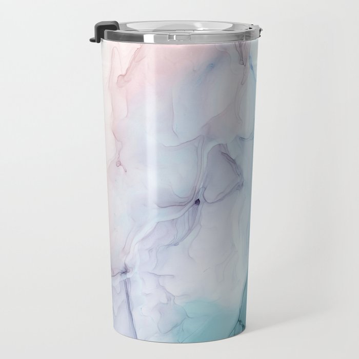 Beachy Pastel Flowing Ombre Abstract Flip Travel Mug Gallery Image 3