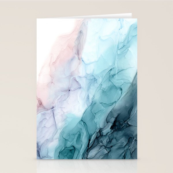 Beachy Pastel Flowing Ombre Abstract Flip Stationery Card Gallery Image 1