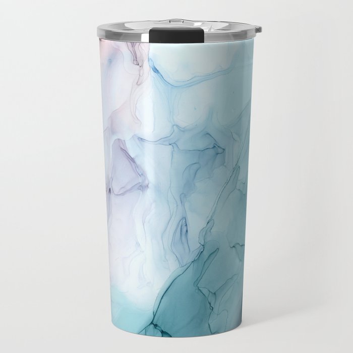 Beachy Pastel Flowing Ombre Abstract Flip Travel Mug Gallery Image 1