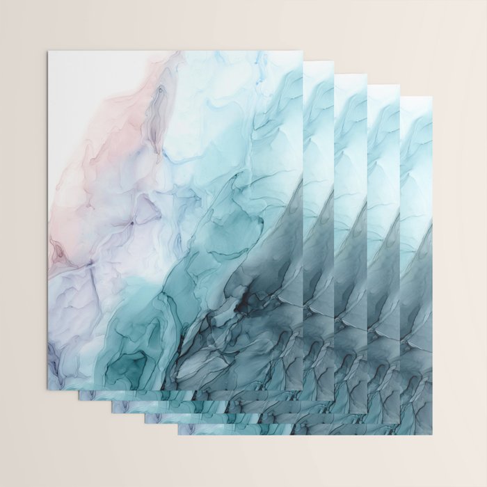 Beachy Pastel Flowing Ombre Abstract Flip Wrapping Paper Gallery Image 3