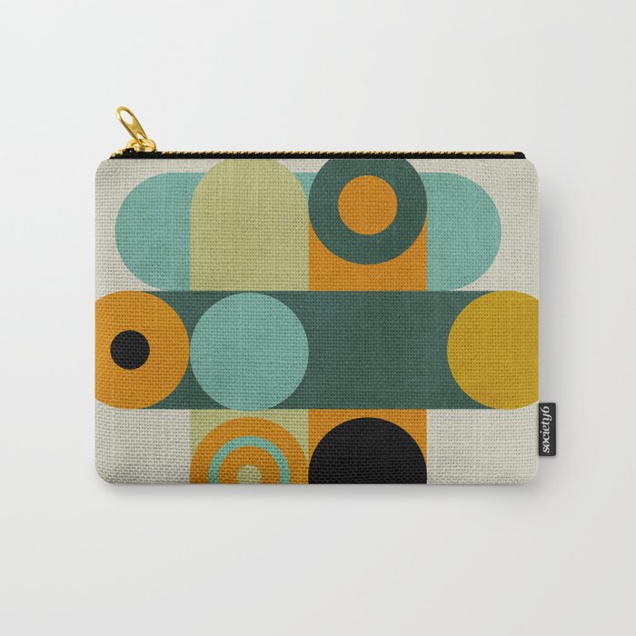 mid mod geometry green teal nature 1 Carry All Pouch Gallery Image 1