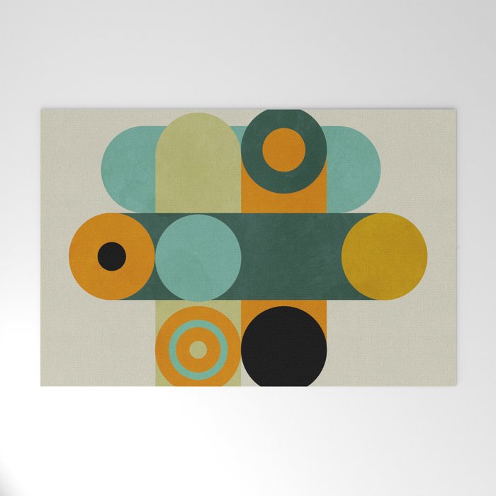 mid mod geometry green teal nature 1 Welcome Mat Gallery Image 1