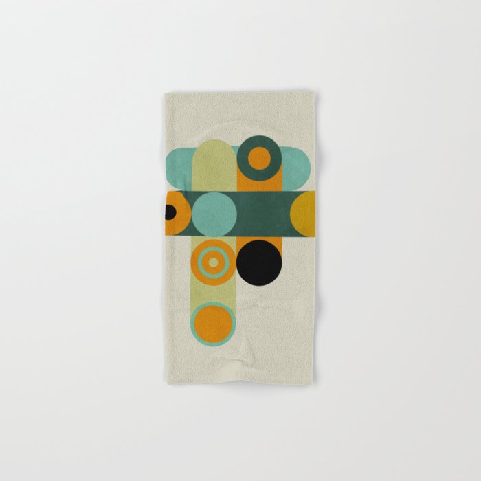 mid mod geometry green teal nature 1 Bath Towel Gallery Image 1