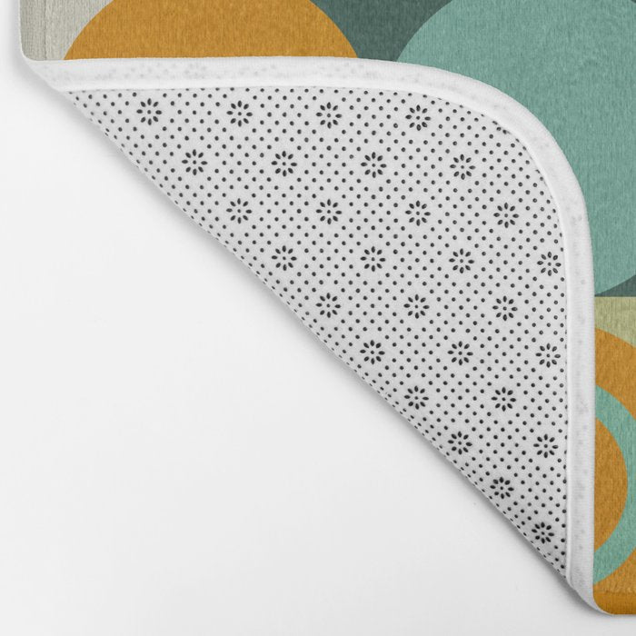 mid mod geometry green teal nature 1 Bath Mat Gallery Image 2