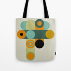 mid mod geometry green teal nature 1 Tote Bag Gallery Image 1