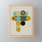 mid mod geometry green teal nature 1 Mini Art Print Gallery Image 1