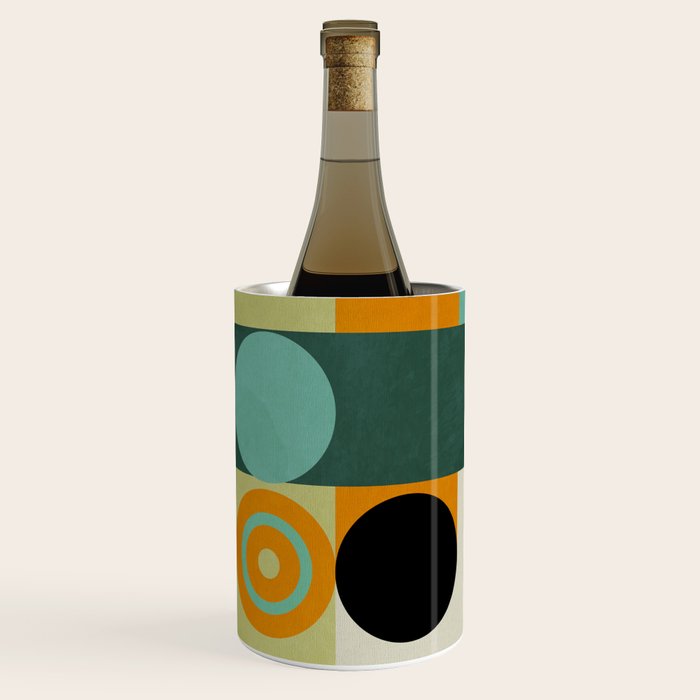 mid mod geometry green teal nature 1 Wine Chiller Gallery Image 1