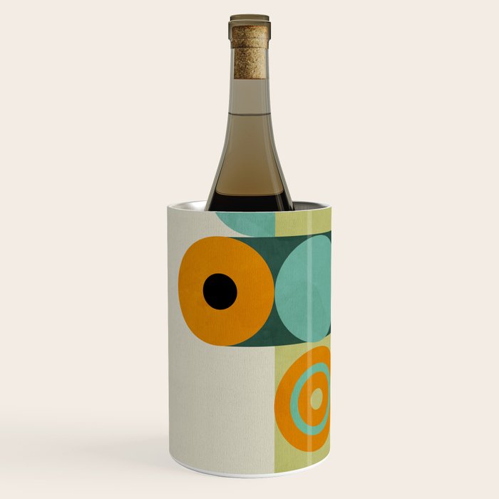mid mod geometry green teal nature 1 Wine Chiller Gallery Image 2