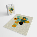 mid mod geometry green teal nature 1 Jigsaw Puzzle Gallery Image 2
