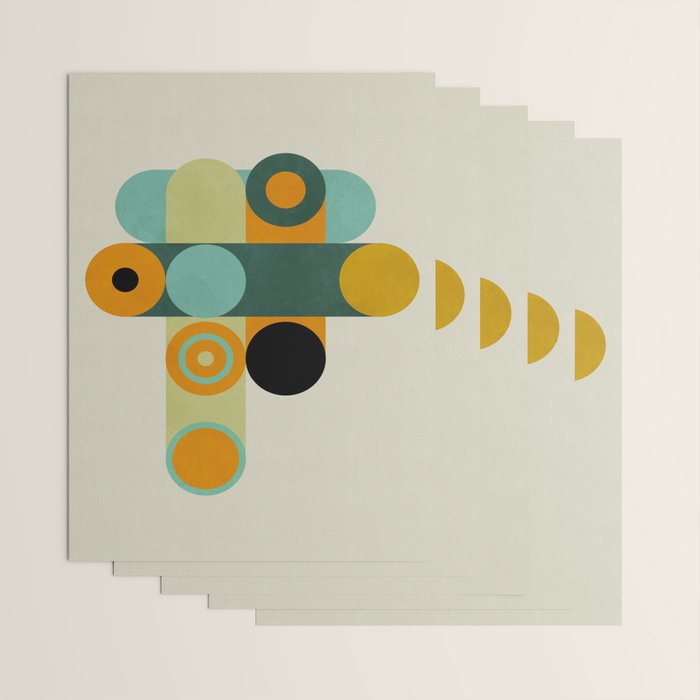 mid mod geometry green teal nature 1 Wrapping Paper Gallery Image 3