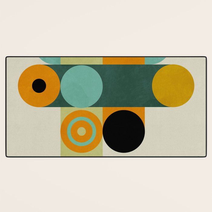 mid mod geometry green teal nature 1 Desk Mat Gallery Image 3