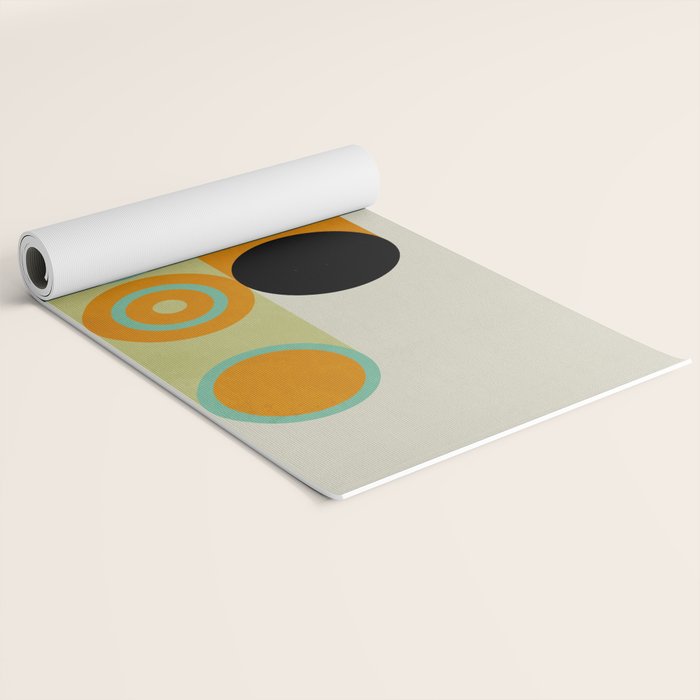 mid mod geometry green teal nature 1 Yoga Mat Gallery Image 2