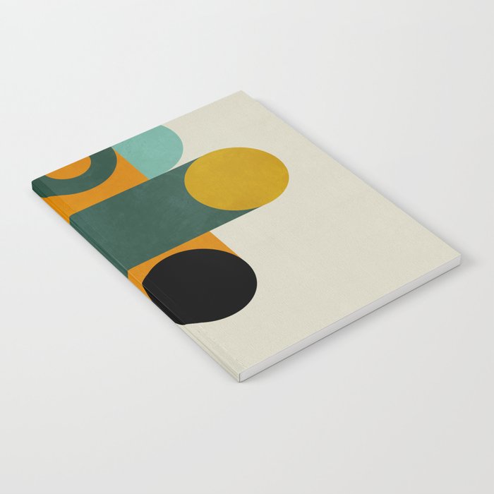 mid mod geometry green teal nature 1 Notebook Gallery Image 2