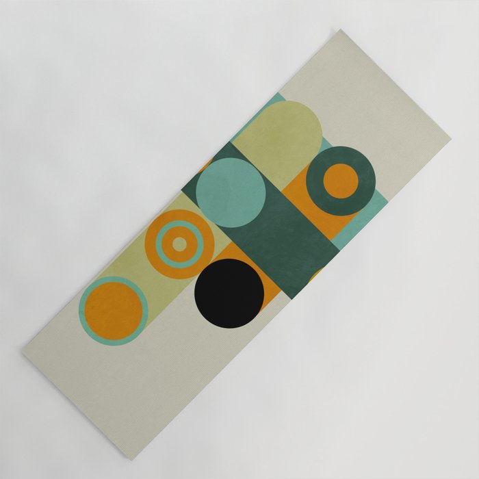 mid mod geometry green teal nature 1 Yoga Mat Gallery Image 1