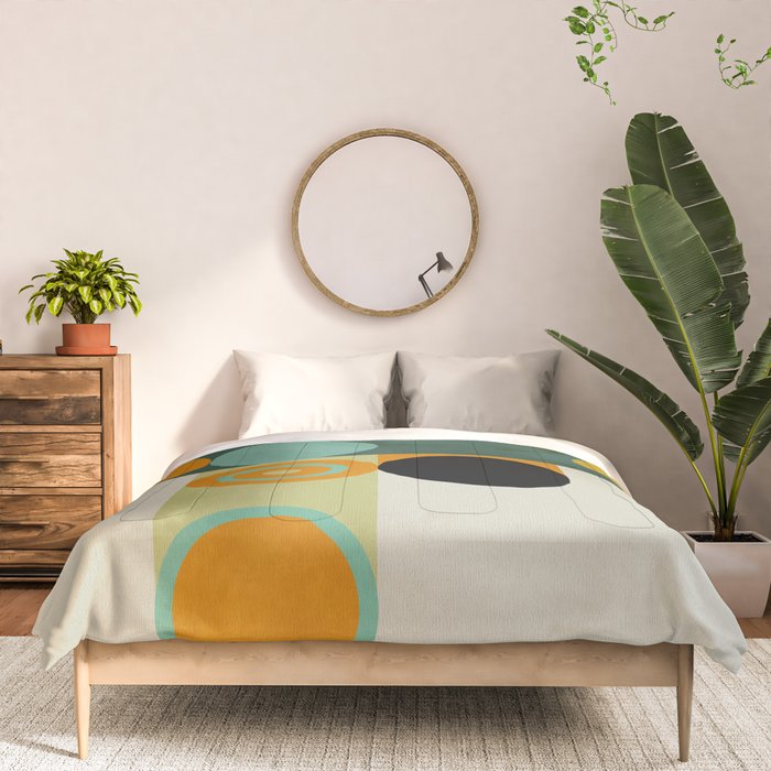 mid mod geometry green teal nature 1 Comforter Gallery Image 3