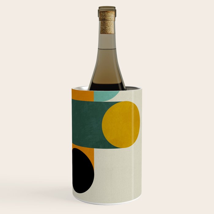 mid mod geometry green teal nature 1 Wine Chiller Gallery Image 3