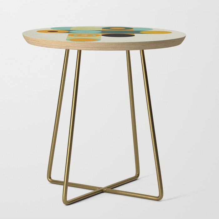 mid mod geometry green teal nature 1 Side Table Gallery Image 1