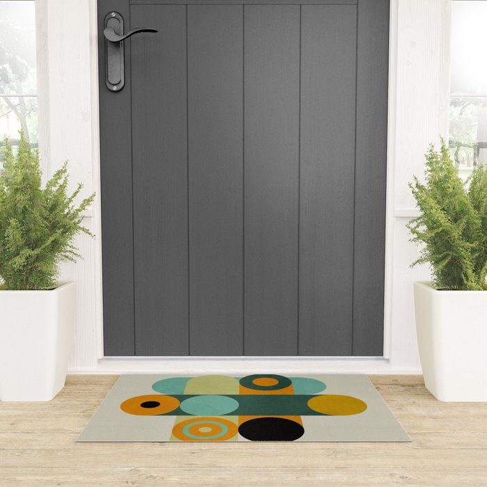 mid mod geometry green teal nature 1 Welcome Mat Gallery Image 3
