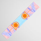 Retro Sunflower & Rainbow in Blue & Pink Table Runner Gallery Image 3