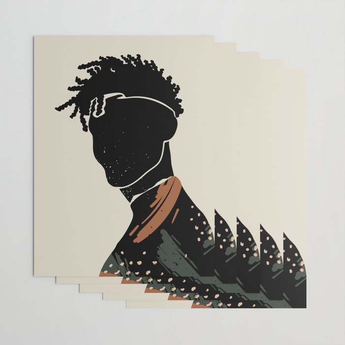 Black Hair No. 2 Wrapping Paper Gallery Image 3