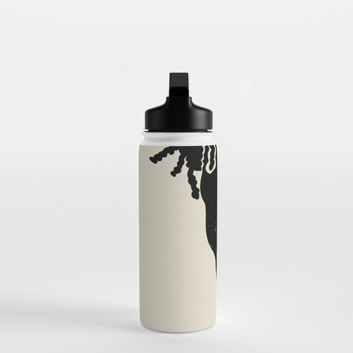 Black Hair No. 2 Water Bottle Gallery Image 3