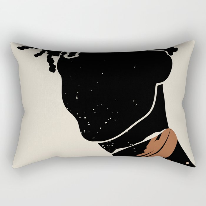 Black Hair No. 2 Rectangular Pillow Gallery Image 1