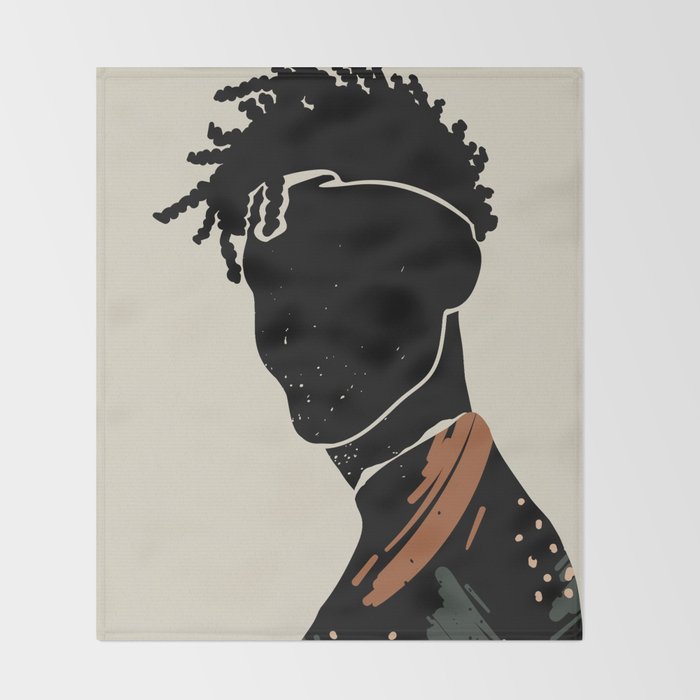 Black Hair No. 2 Throw Blanket Gallery Image 2