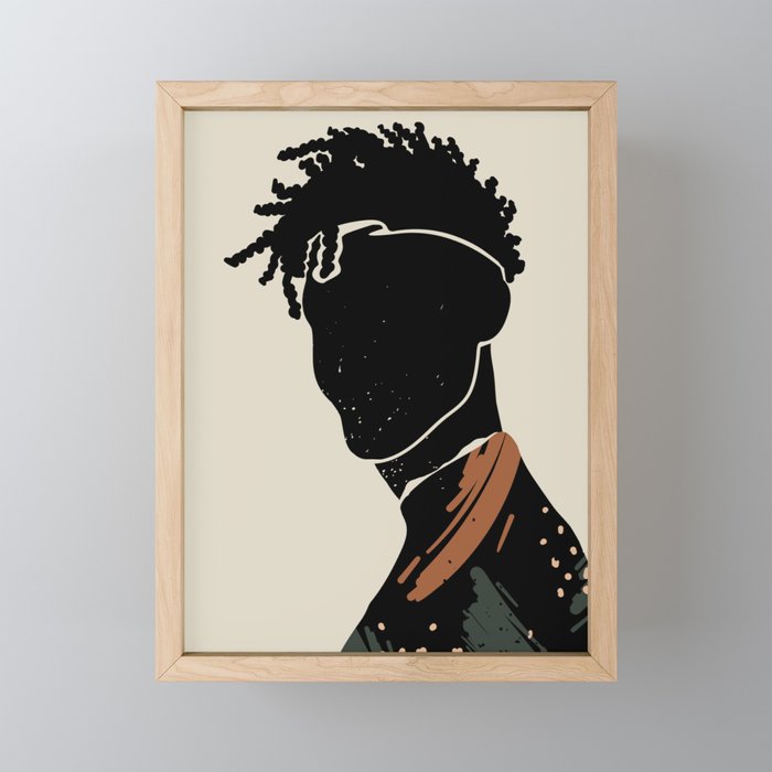 Black Hair No. 2 Mini Art Print Gallery Image 1
